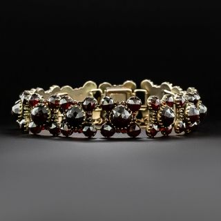 Victorian Bohemian Garnet Link Bracelet - 2