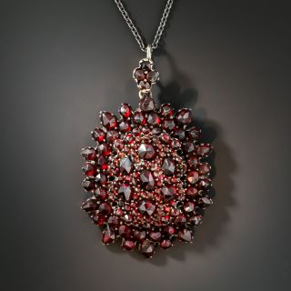 Victorian Bohemian Garnet Pendant Necklace - 1