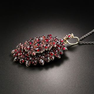Victorian Bohemian Garnet Pendant Necklace