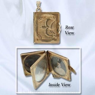Victorian Book Motif Locket
