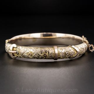 Victorian Buckle Motif Bangle Bracelet
