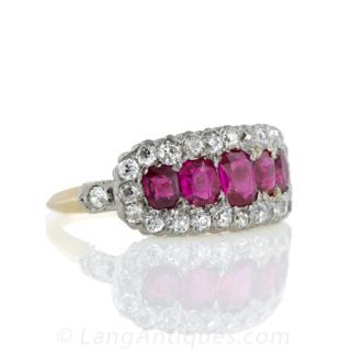 Victorian Burmese Ruby and Diamond Ring