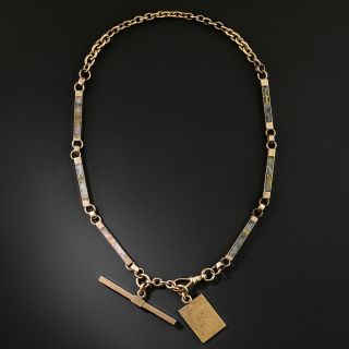 Victorian California Gold-In-Quartz Chain with 'Mountain Boy Mine' Charm - 2