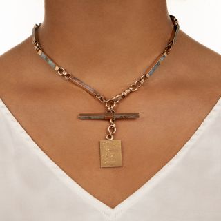 Victorian California Gold-In-Quartz Chain with 'Mountain Boy Mine' Charm