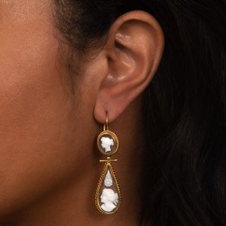 Victorian Cameo Dangle Earrings
