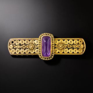 Victorian Cannetille Amethyst Brooch - 2