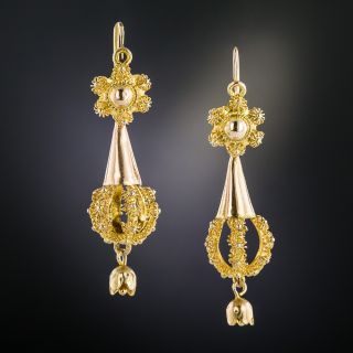 Victorian Canetille Dangle Earrings - 1