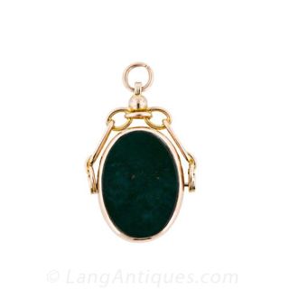 Victorian Carnelian and Bloodstone Fob, English
