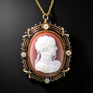 Victorian Carnelian Cameo Pendant/Brooch - 7