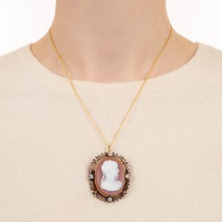Victorian Carnelian Cameo Pendant/Brooch