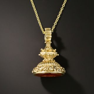 Victorian Carnelian Seal Fob Pendant - 2