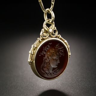 Victorian Carved Intaglio Fob Pendant - 2