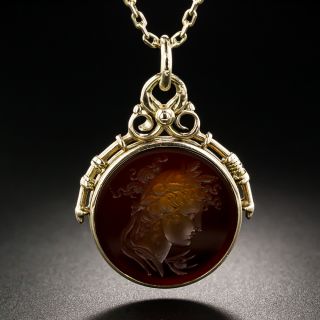 Victorian Carved Intaglio Fob Pendant