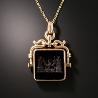 Victorian Carved Onyx Intaglio Seal Fob - 2