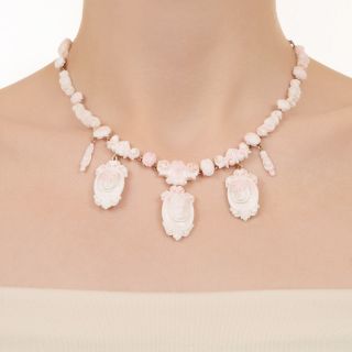 Victorian Carved Shell Cameo Necklace