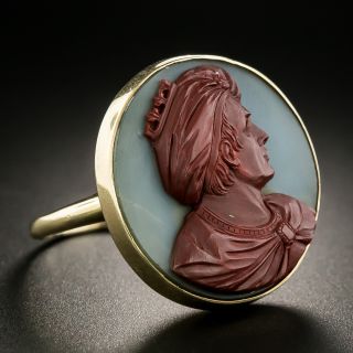 Victorian Chalcedony Cameo Ring