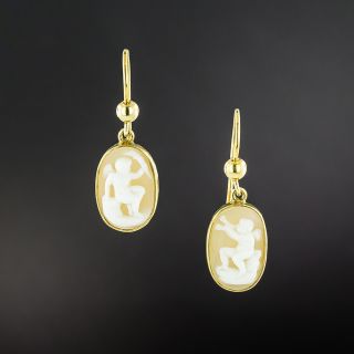 Victorian Cherub Cameo Earrings - 2