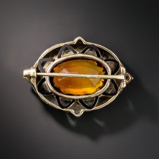 Victorian Citrine and Diamond Brooch