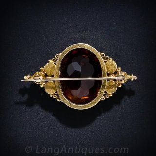 Victorian Citrine and Pearl Pin