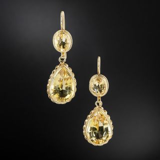 Victorian Citrine Dangle Earrings  - 2