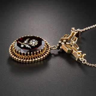 Victorian Citrine Flower Intaglio Necklace