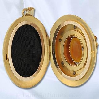 Victorian Citrine Locket Pendant