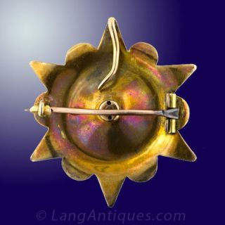 Victorian Cobalt Blue Enamel and Natural Pearl Pin/Pendant