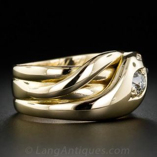 Victorian Coiled Diamond Snake Ring