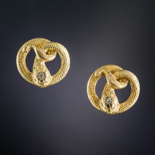 Victorian Coiled Snake Earrings