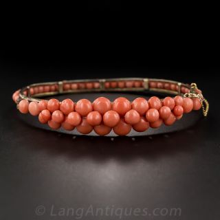 Victorian Coral Bangle Bracelet - 2