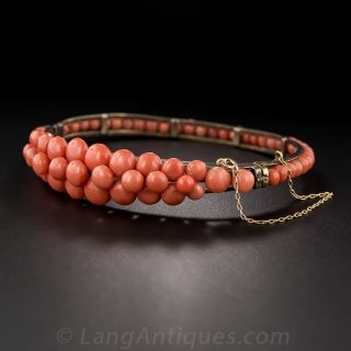 Victorian Coral Bangle Bracelet