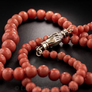 Victorian Coral Bead Necklace