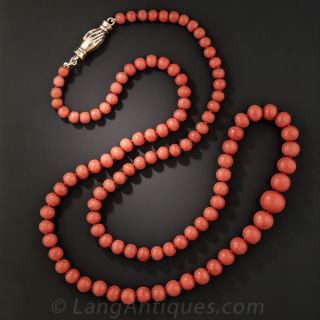 Victorian Coral Bead Necklace