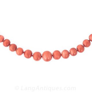 Victorian Coral Bead Necklace