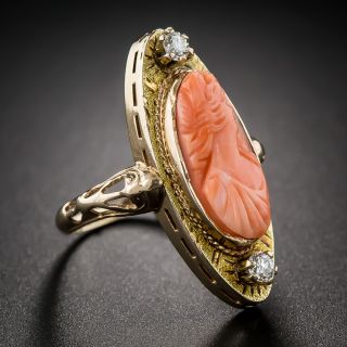 Victorian Coral Cameo Ring