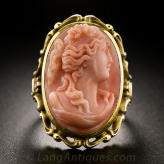 Victorian Coral Cameo Ring