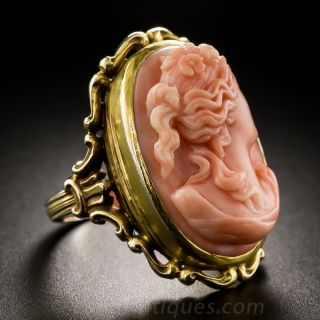 Victorian Coral Cameo Ring