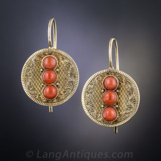 Victorian Coral Earrings
