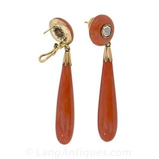 Victorian Coral Earrings