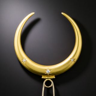 Victorian Crescent Moon Hair Pin By Shreve & Co.  - 3