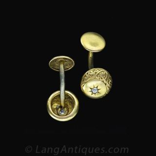 Victorian Crescent Moon Motif Cufflinks