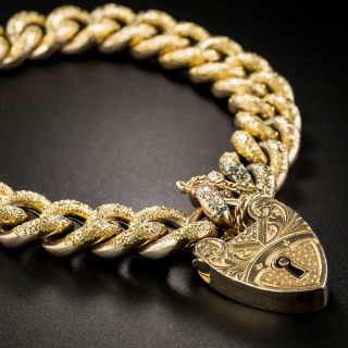 Victorian Curb Bracelet with Heart Lock