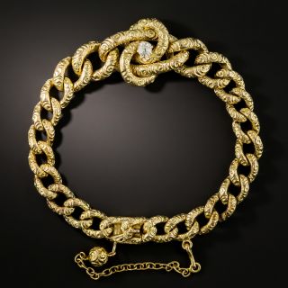 Victorian Curb Link Diamond Bracelet - 2