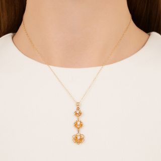 Victorian Dangle Diamond Snowflake Necklace