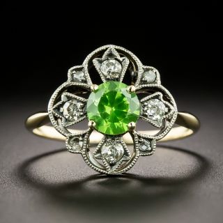 Victorian Demantoid Garnet and Diamond Ring - 2