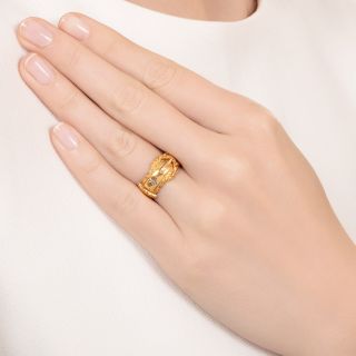 Victorian Diamond Accented Buckle Ring, English 1903