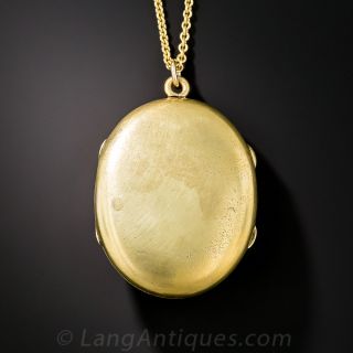 Victorian Diamond and Blue Enamel Locket