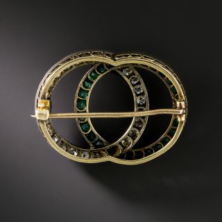 Victorian Diamond and Emerald Brooch