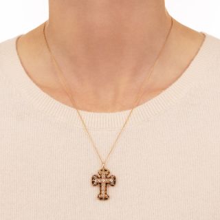 Victorian Diamond And Enamel Cross