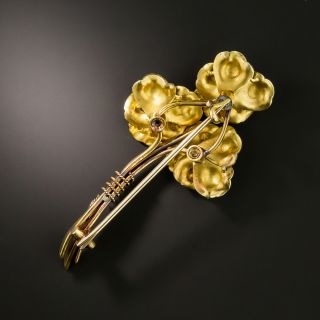 Victorian Diamond and Enamel Pansy Brooch